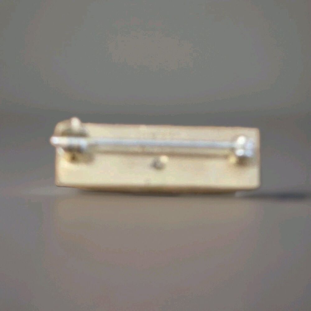 Vintage One Inch Ruler Metal Brooch Pin With Single Rihnstone - Picture 4 of 6